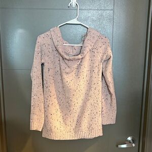 Hinge Speckled Pink Cowl Neck Sweater